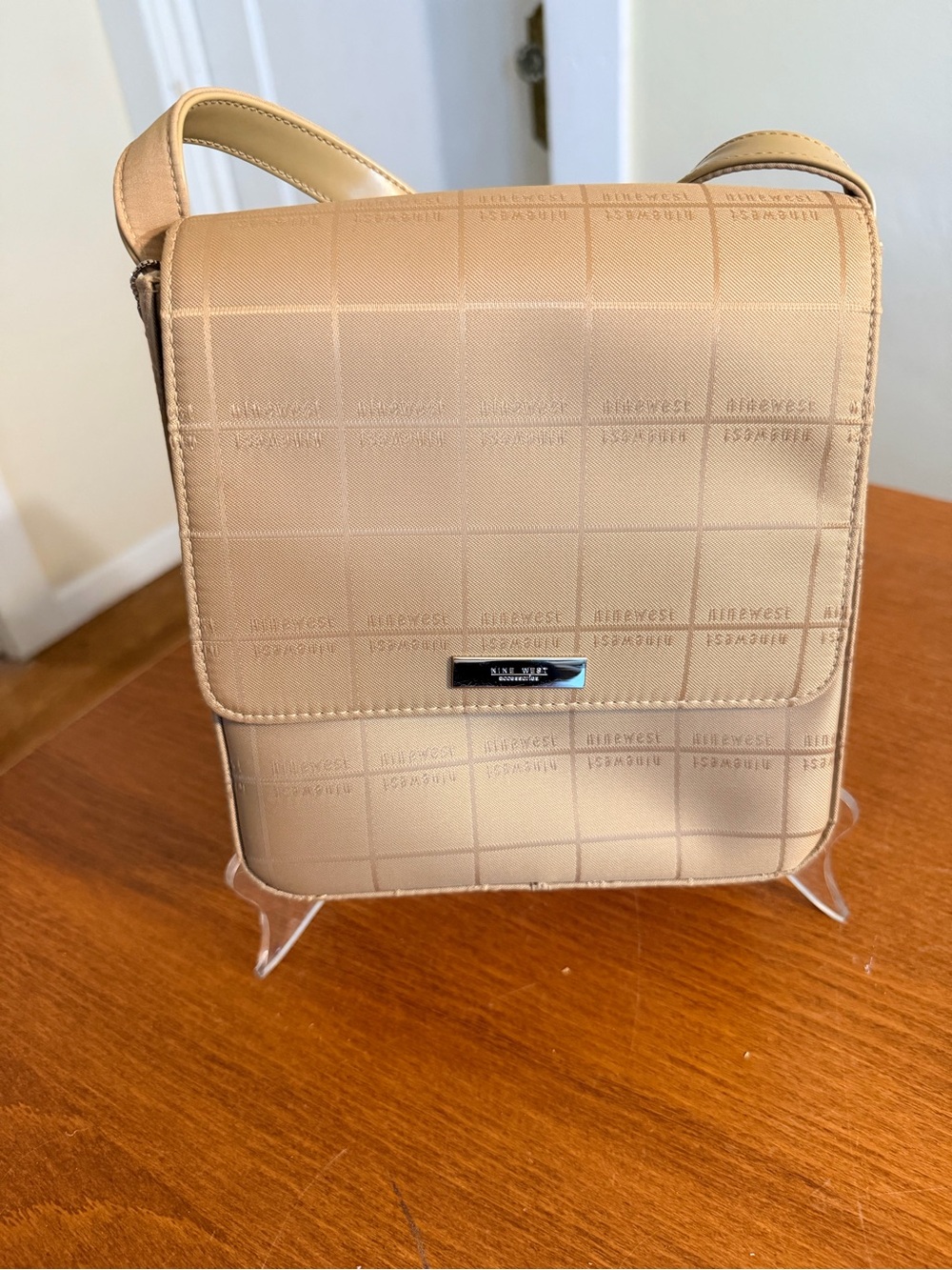 Nine West Beige/Green Crossbody Bag - Compact Men’s Shoulder Bag